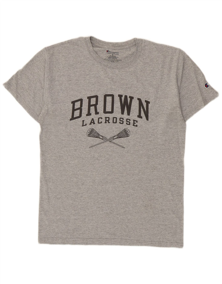 Champion Mens Graphic T-Shirt Top Small Grey Cotton