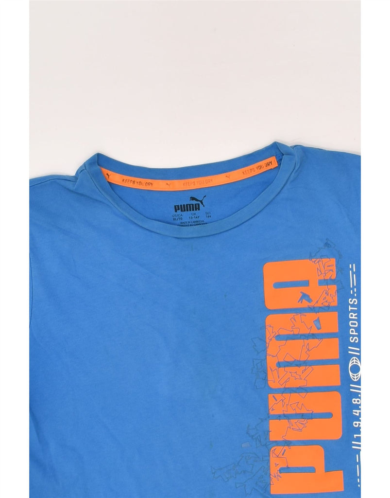 PUMA Boys Graphic T-Shirt Top 13-14 Years Blue | Vintage Puma | Thrift | Second-Hand Puma | Used Clothing | Messina Hembry 