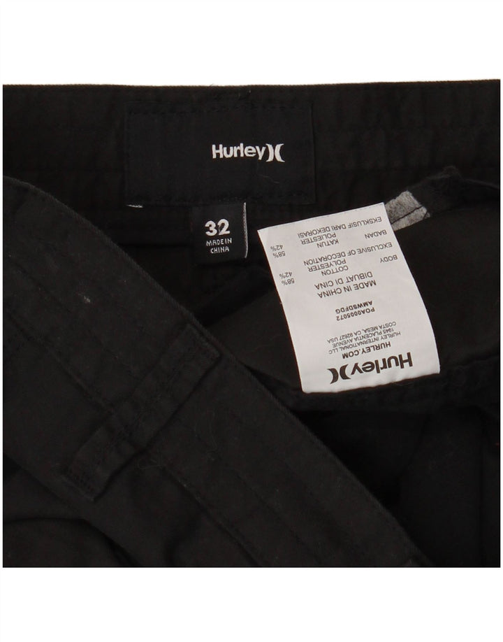 Hurley Mens Cargo Shorts W32 Medium Black Cotton