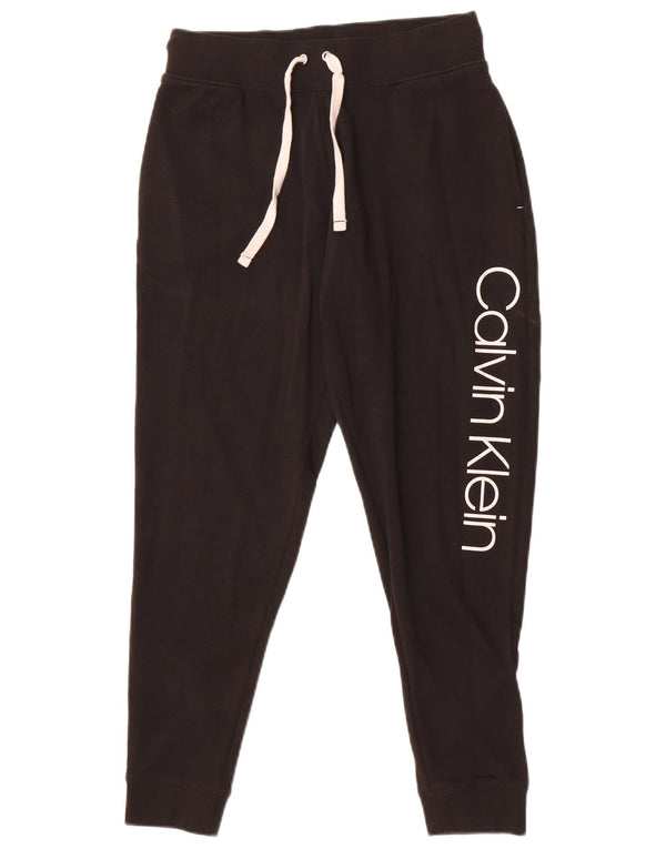 Calvin Klein Mens Graphic Tracksuit Trousers Joggers Small Black Cotton