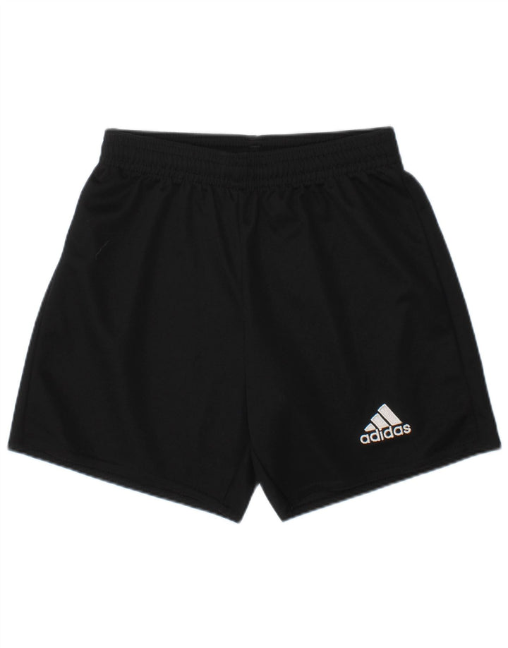 ADIDAS Boys Climalite Sport Shorts 5-6 Years Black Polyester