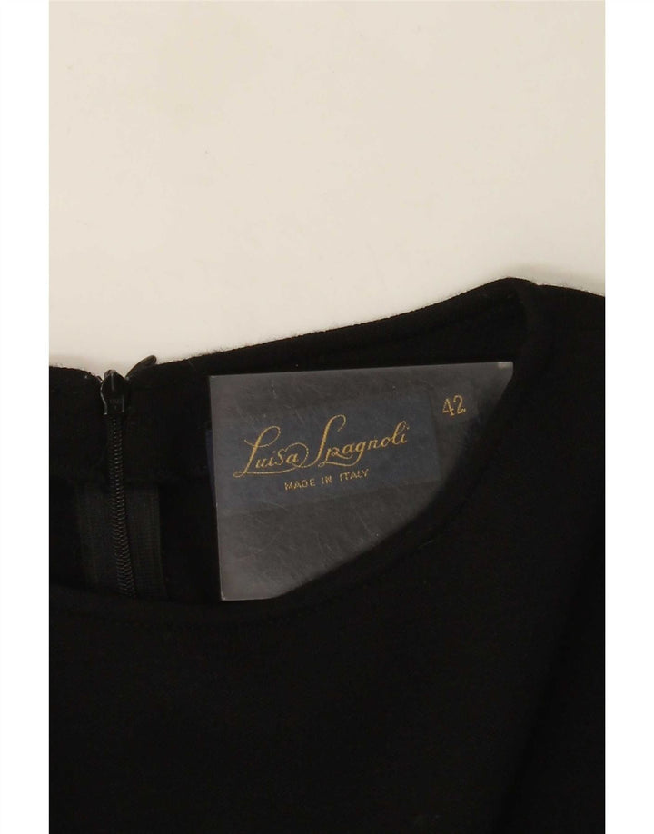 Luisa Spagnoli Womens Long Sleeve Sheath Dress IT 42 Medium Black