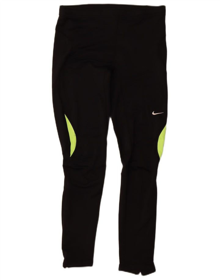 NIKE Mens Tracksuit Trousers Medium  Black Colourblock Polyester