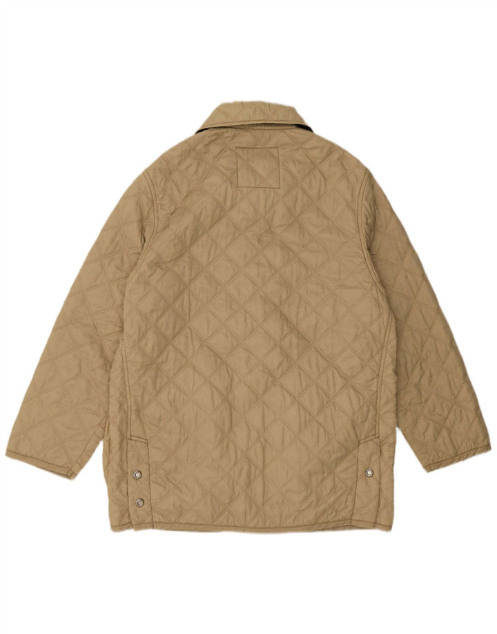 Vintage Mens Quilted Jacket IT 50 Large Beige