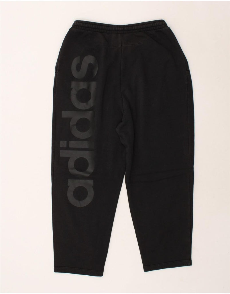 ADIDAS Womens Graphic Tracksuit Trousers UK 12 Medium  Black Cotton | Vintage Adidas | Thrift | Second-Hand Adidas | Used Clothing | Messina Hembry 