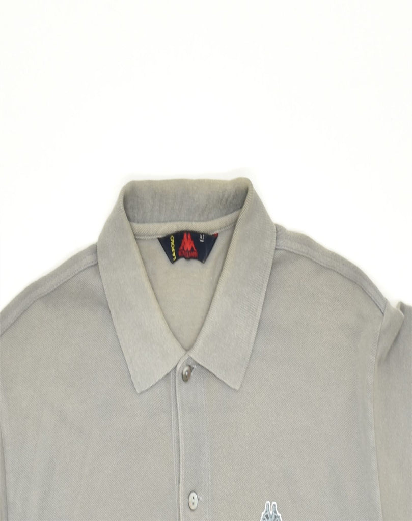 KAPPA Mens Polo Shirt Large Grey Cotton | Vintage | Thrift | Second-Hand | Used Clothing | Messina Hembry 