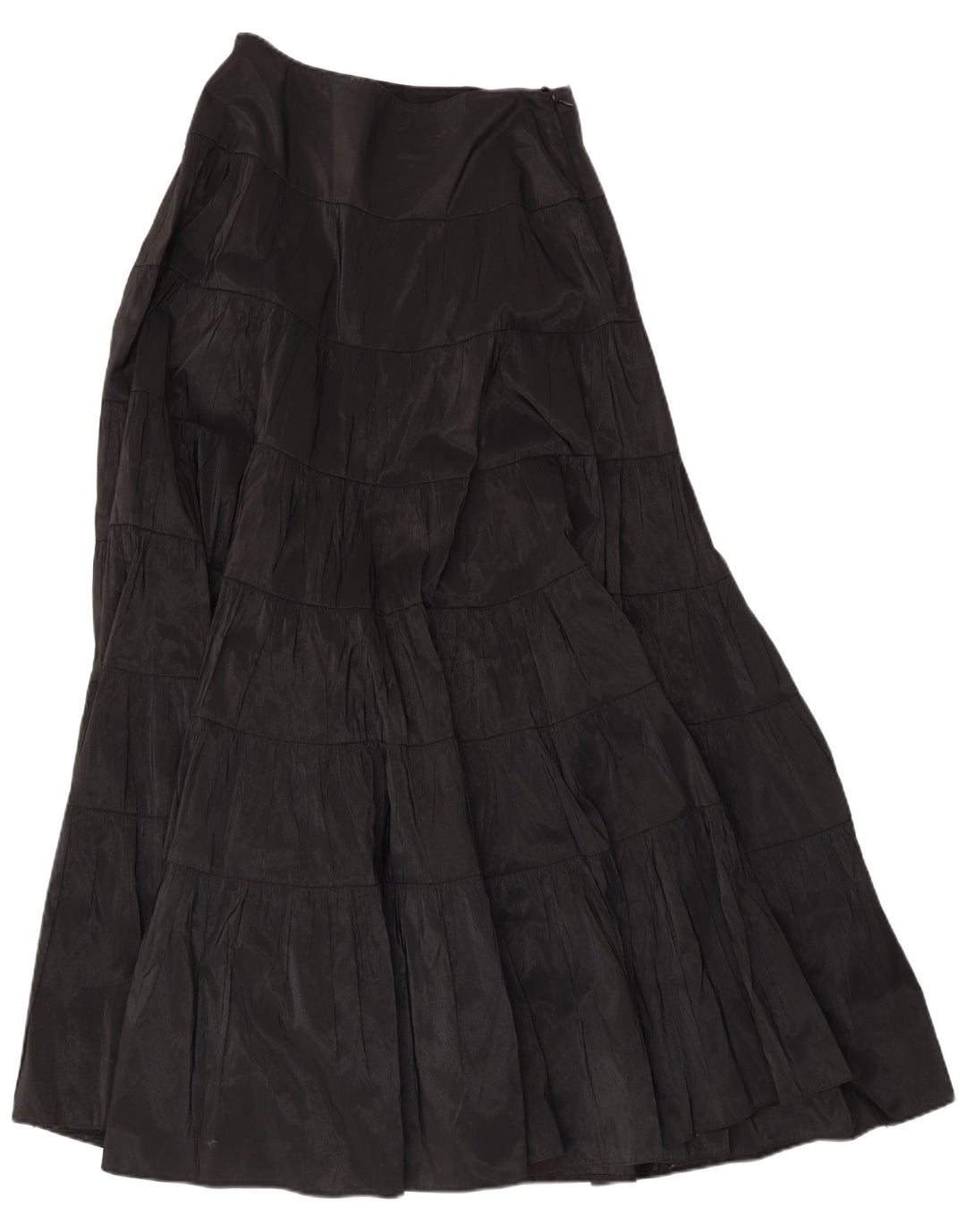 Murek Womens Maxi High Waist Tiered Skirt W30 Medium Black
