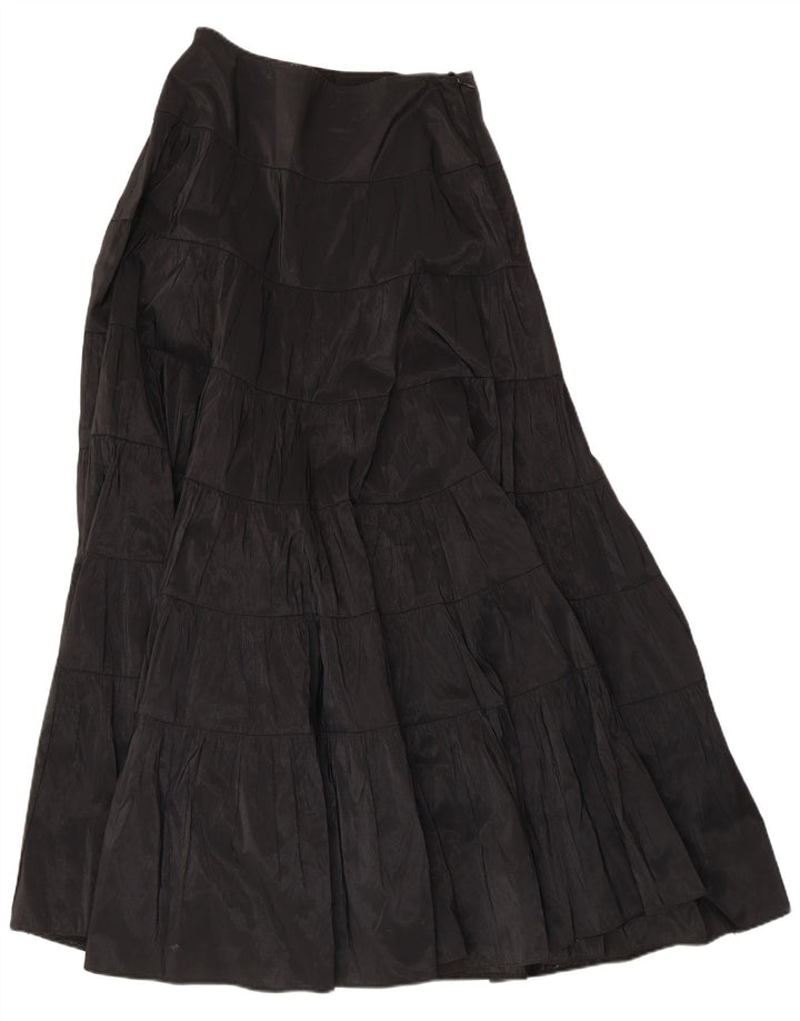 Murek Womens Maxi High Waist Tiered Skirt W30 Medium Black