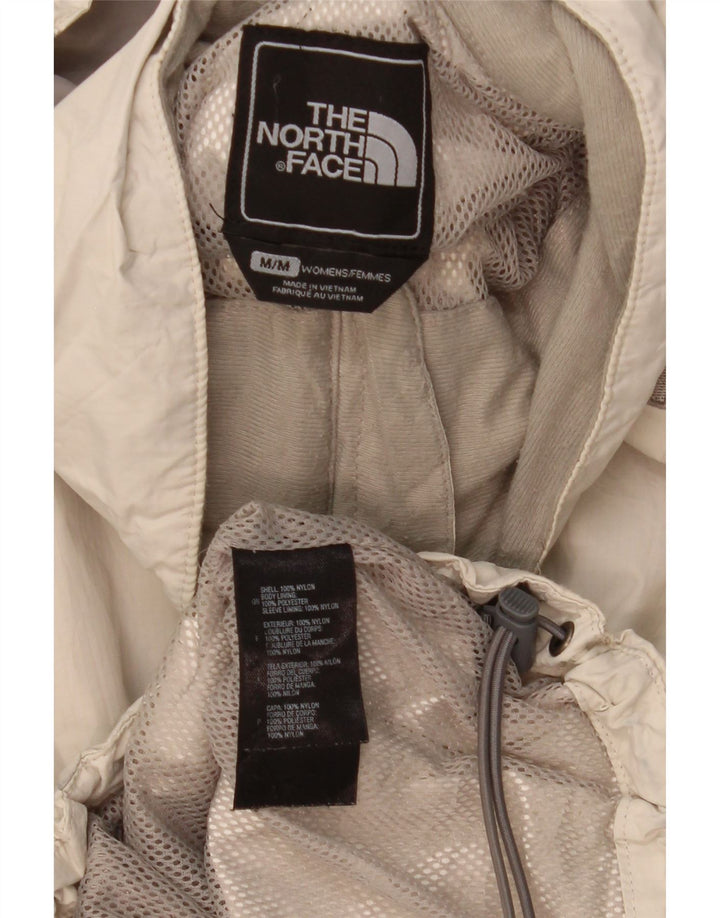 The North Face Womens Hooded Rain Jacket UK 14 Medium Off White Nylon