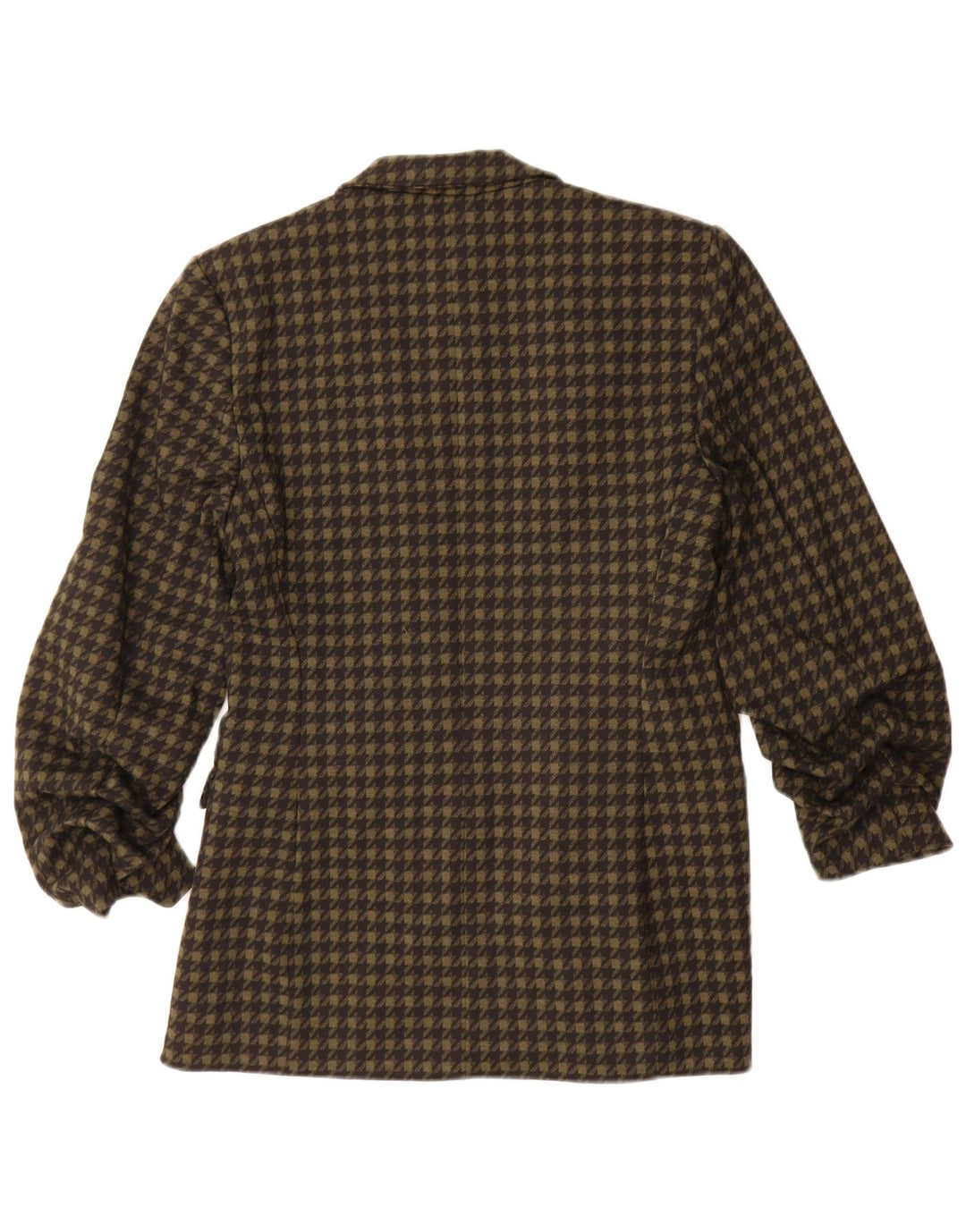 Marks & Spencer Womens Open Blazer Jacket UK 10 Small Khaki Houndstooth