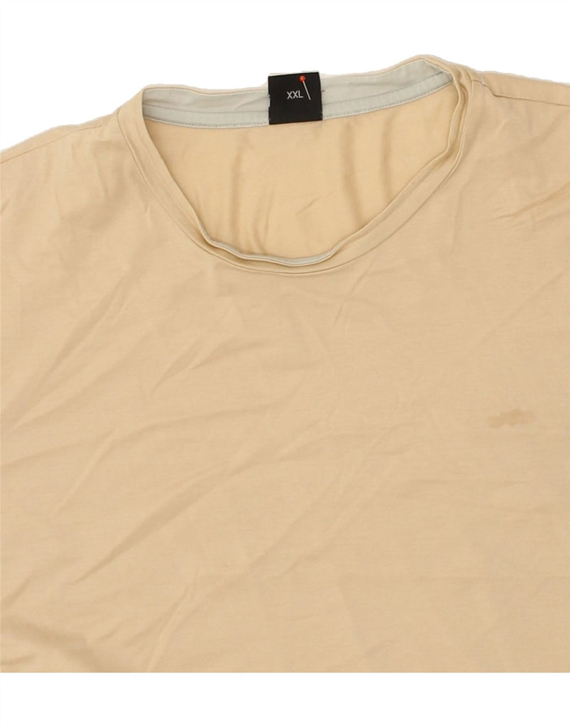 HUGO BOSS Mens T-Shirt Top 2XL Beige Cotton | Vintage Hugo Boss | Thrift | Second-Hand Hugo Boss | Used Clothing | Messina Hembry 