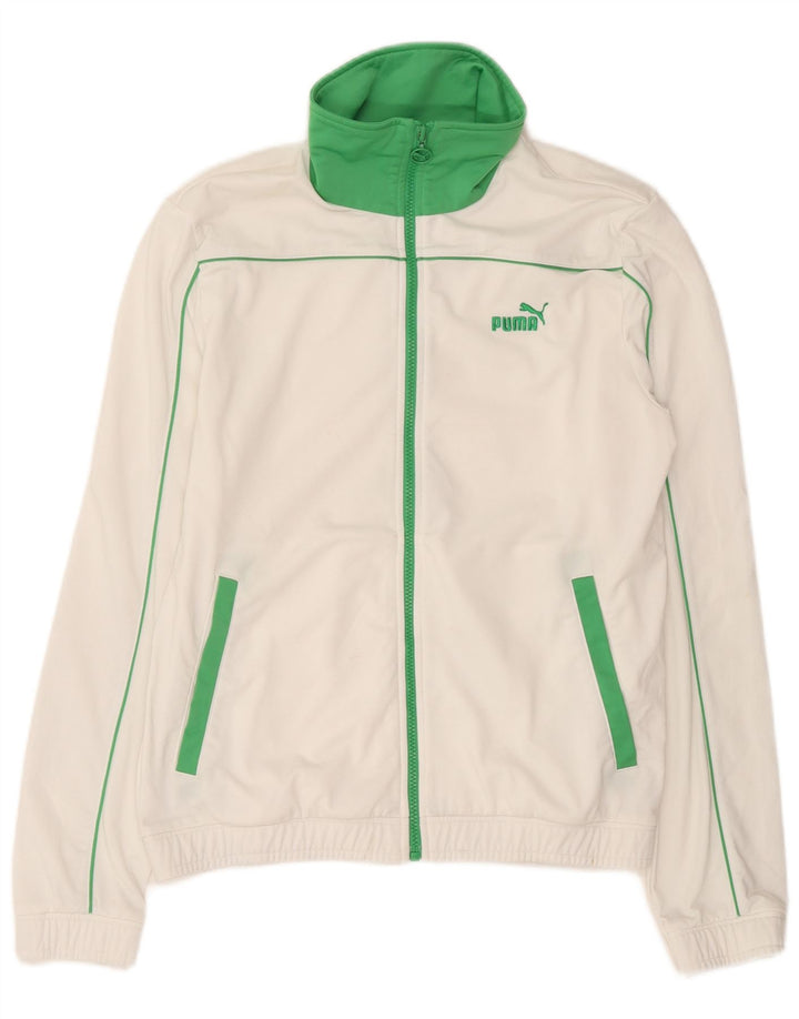 Puma Mens Tracksuit Top Jacket Medium White Colourblock Polyester