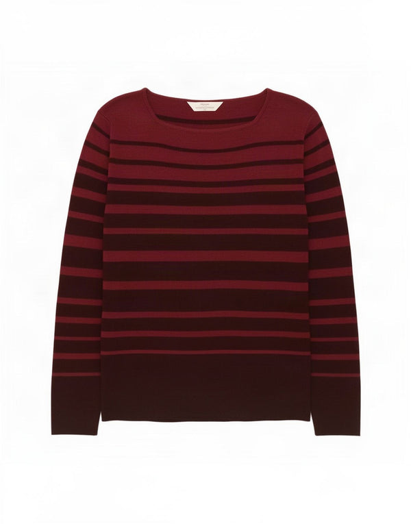 Marks & Spencer Womens Boat Neck Jumper Sweater UK 14 Large Burgundy