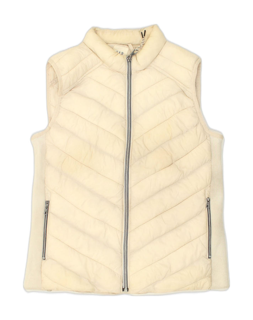 GAP Womens Padded Gilet UK 12 Medium Off White Nylon | Vintage Gap | Thrift | Second-Hand Gap | Used Clothing | Messina Hembry 