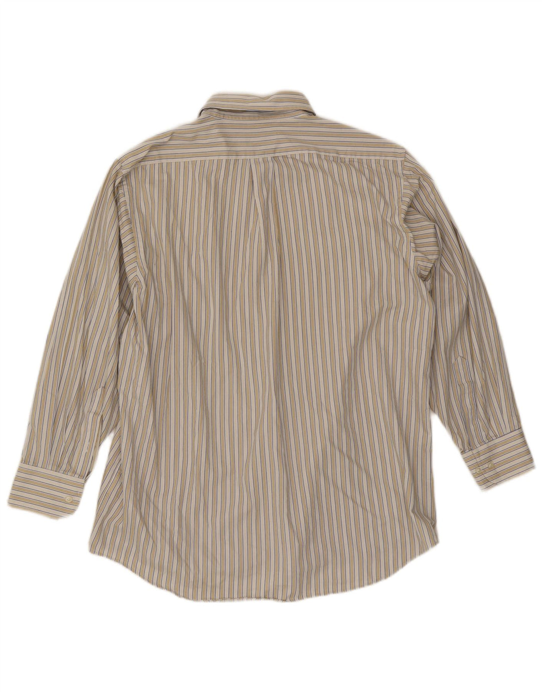 Chaps Mens Classic Fit Shirt Size 16 1/2 Large Beige Striped Cotton