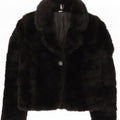 Vintage Womens Faux Fur Jacket UK 14 Medium Black Acrylic
