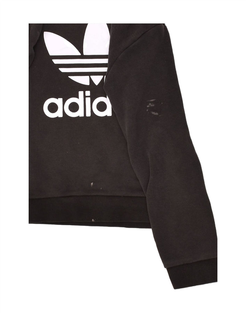 ADIDAS Boys Graphic Sweatshirt Jumper 7-8 Years Black Cotton | Vintage Adidas | Thrift | Second-Hand Adidas | Used Clothing | Messina Hembry 