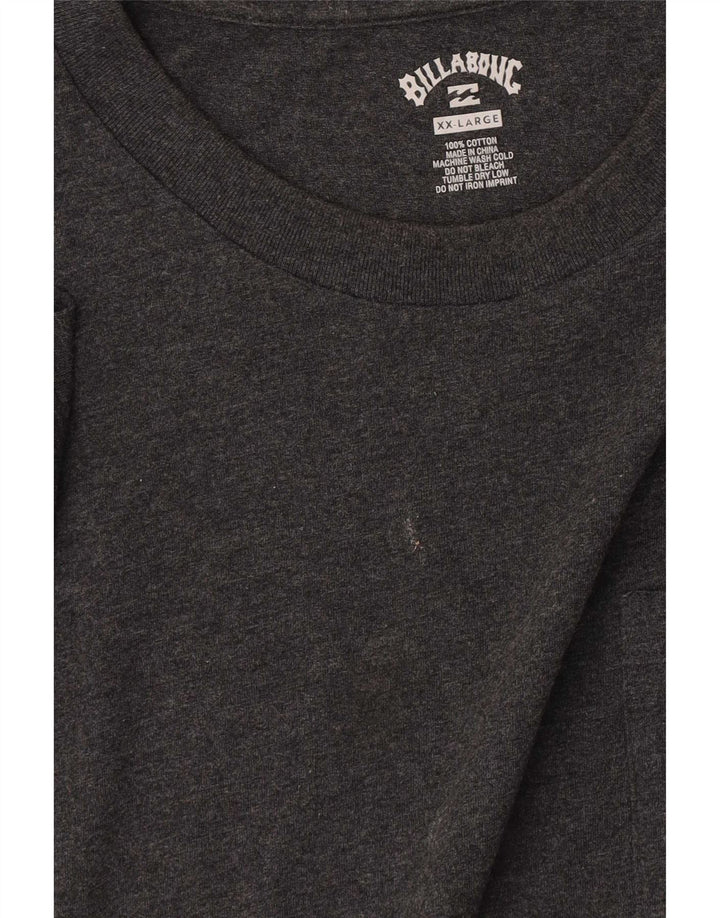 Billabong Mens T-Shirt Top 2XL Grey Cotton