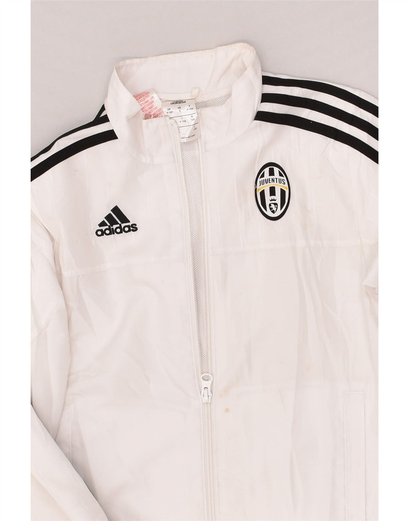 ADIDAS Boys Juventus Tracksuit Top Jacket 9-10 Years White Polyester | Vintage Adidas | Thrift | Second-Hand Adidas | Used Clothing | Messina Hembry 