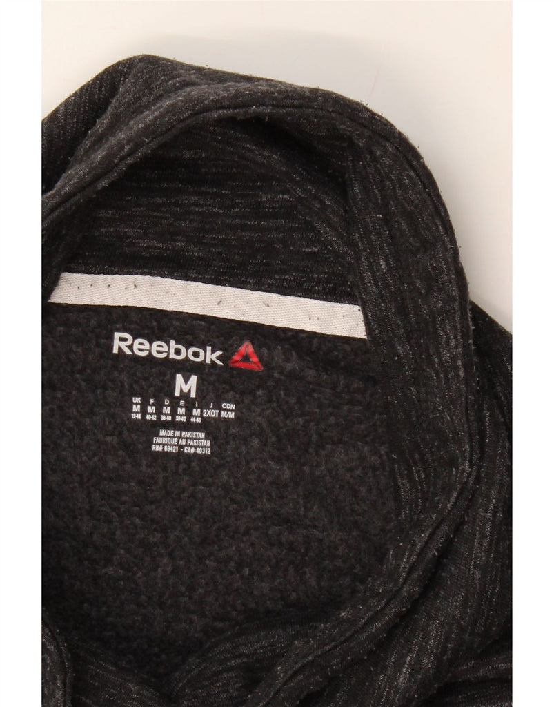 REEBOK Womens Oversized Sweatshirt Jumper UK 12/14 Medium Grey Flecked Vintage Reebok and Second-Hand Reebok from Messina Hembry 