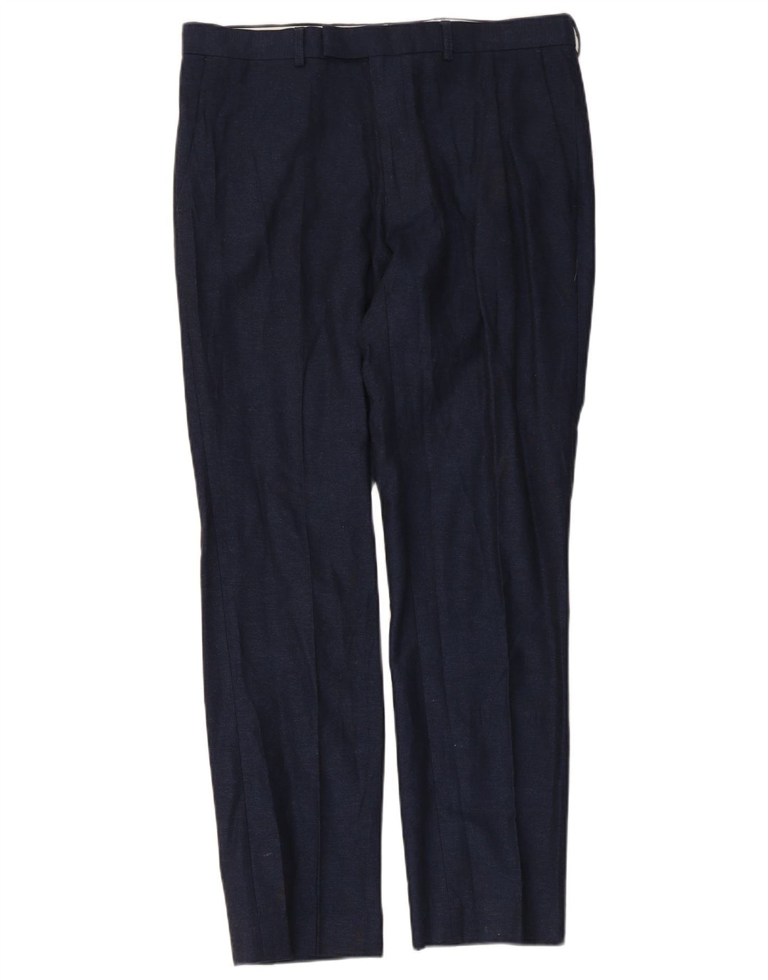 Marks & Spencer Mens Slim Suit Trousers W34 L31 Navy Blue Cotton