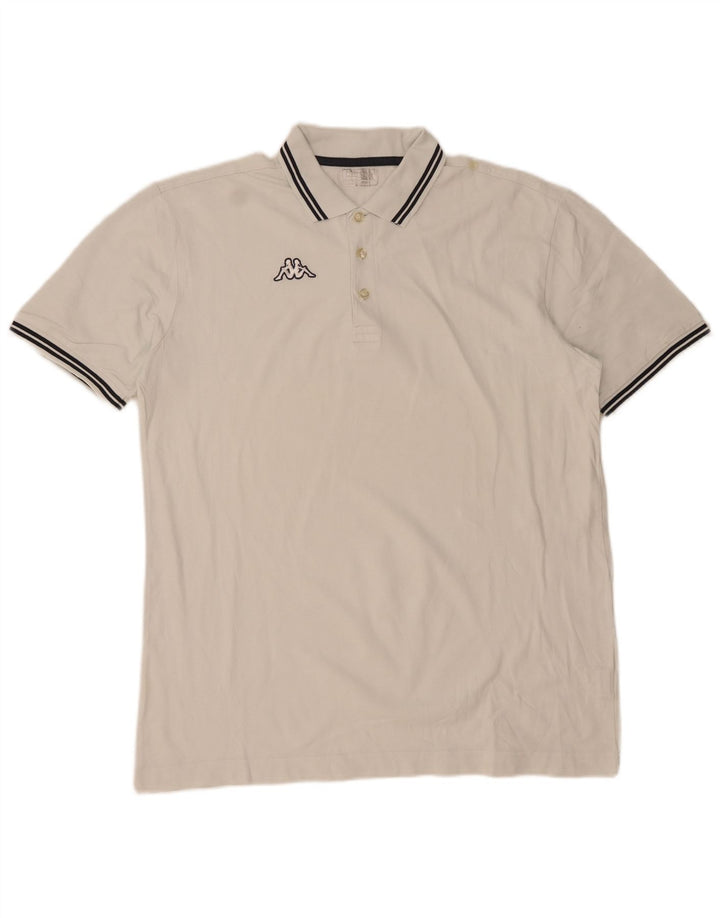 KAPPA Mens Polo Shirt 2XL White Cotton