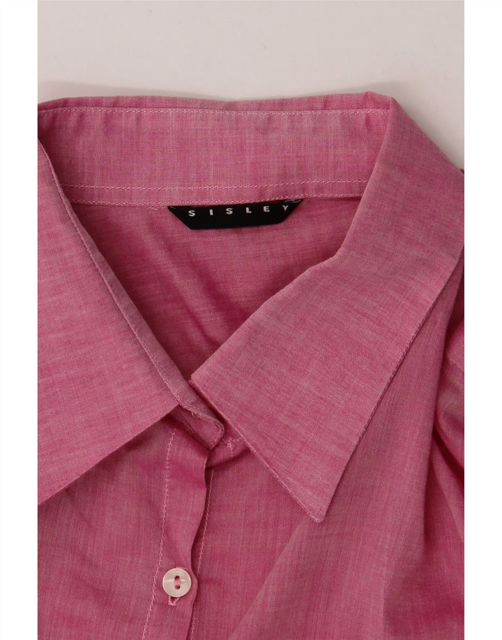 SISLEY Womens 3/4 Sleeve Shirt UK 14 Large Pink Vintage Sisley and Second-Hand Sisley from Messina Hembry 