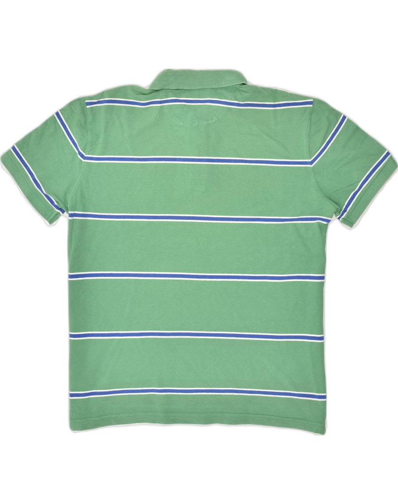 MASSIMO DUTTI Mens Polo Shirt XL Green Striped Cotton | Vintage Massimo Dutti | Thrift | Second-Hand Massimo Dutti | Used Clothing | Messina Hembry 