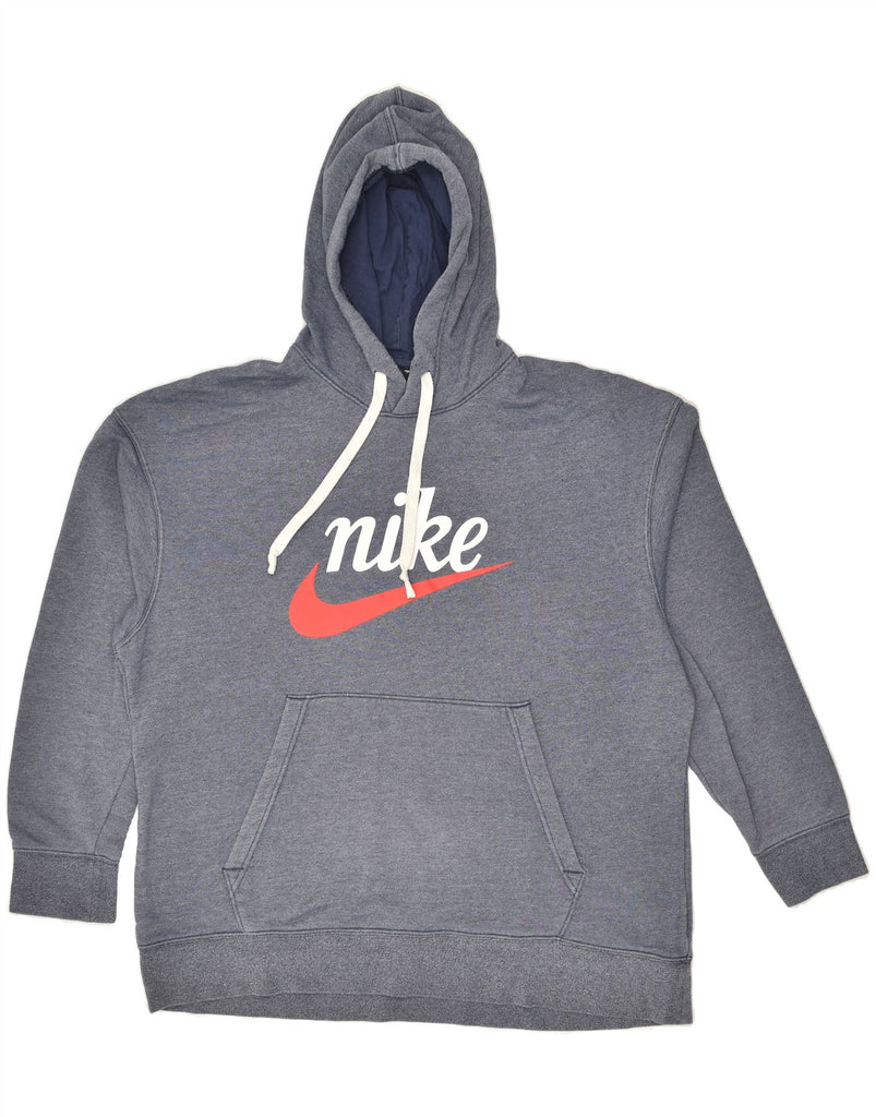 NIKE Mens Graphic Hoodie Jumper XL Blue Cotton | Vintage Nike | Thrift | Second-Hand Nike | Used Clothing | Messina Hembry 