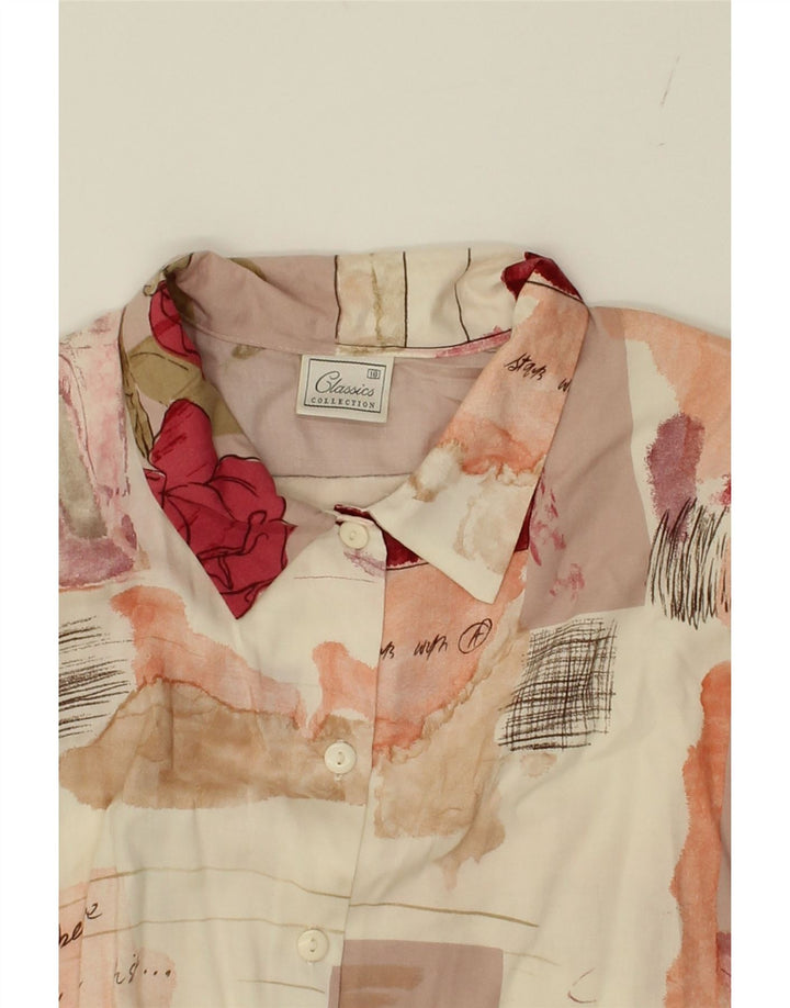 CLASSICS Womens Short Sleeve Shirt Blouse UK 18 XL Beige Patchwork Viscose Vintage Classics and Second-Hand Classics from Messina Hembry 
