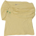Zara Womens Off Shoulder Top UK 16 Large Yellow Viscose