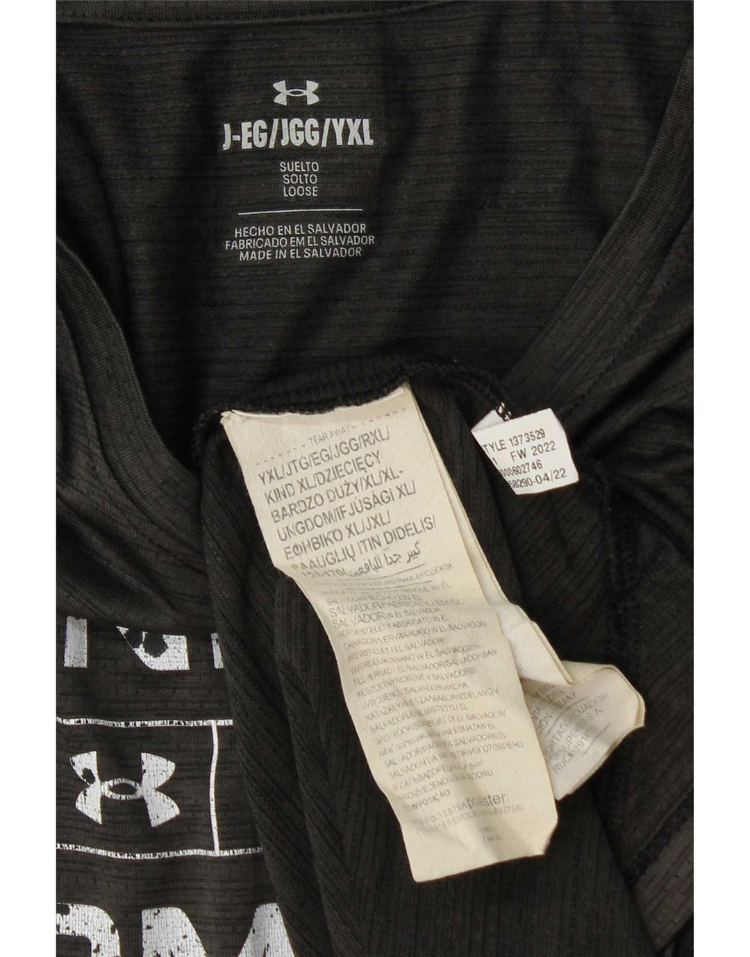 Under Armour Boys Graphic T-Shirt Top 13-14 Years XL Grey Flecked Polyester