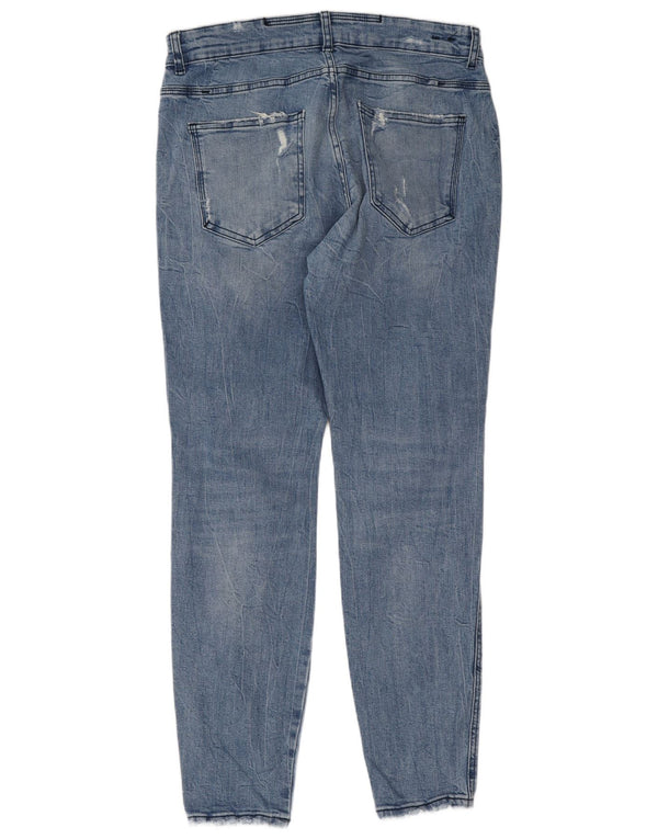 Zara Mens Distressed Slim Jeans EU 44 Large W34 L29 Blue