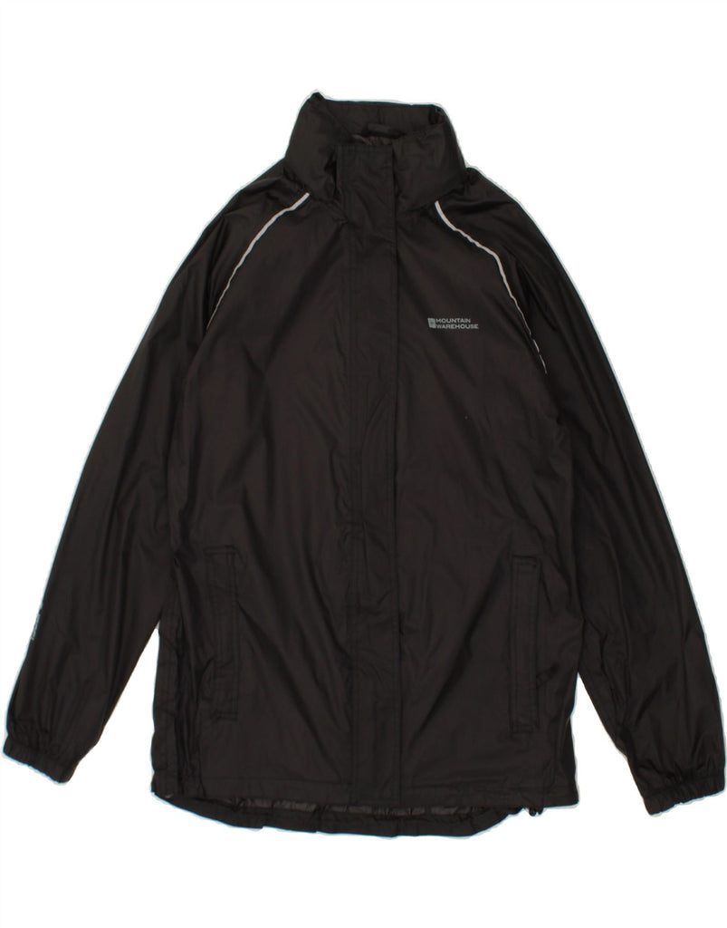 MOUNTAIN WAREHOUSE Womens Rain Jacket UK 12 Medium  Black Nylon Vintage Mountain Warehouse and Second-Hand Mountain Warehouse from Messina Hembry 