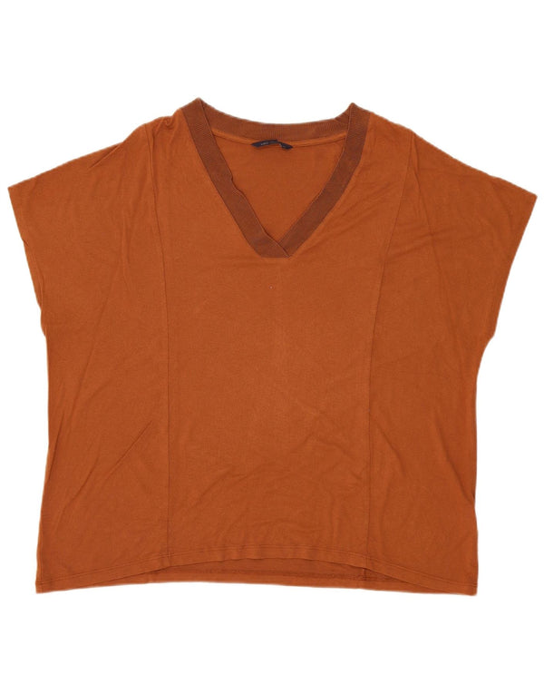 Marks & Spencer Womens Blouse Top UK 20 2XL Brown Viscose
