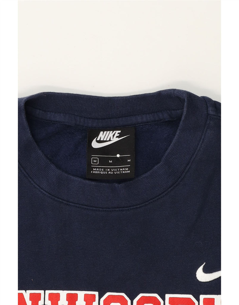 NIKE Mens Dunwoody Graphic Sweatshirt Jumper Medium Navy Blue Cotton Vintage Nike and Second-Hand Nike from Messina Hembry 