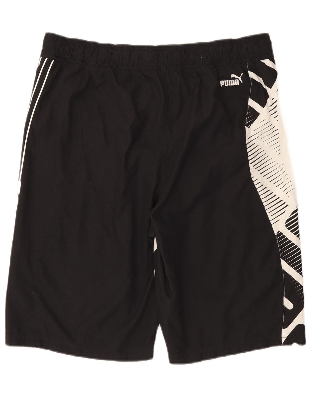 Puma Mens Graphic Swimming Shorts Medium Black Colourblock Polyester