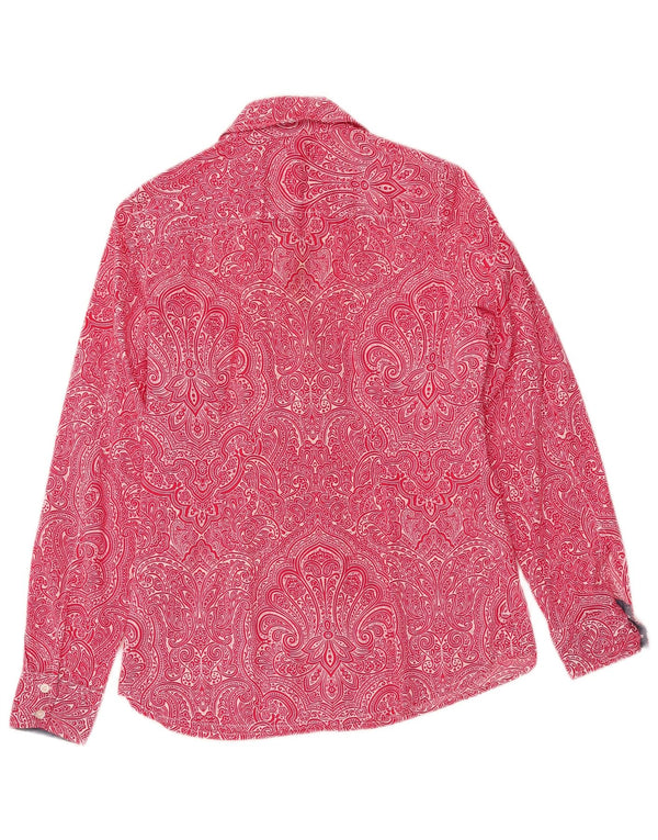 Tommy Hilfiger Womens Classic Fit Shirt UK 10 Small Pink Paisley Cotton