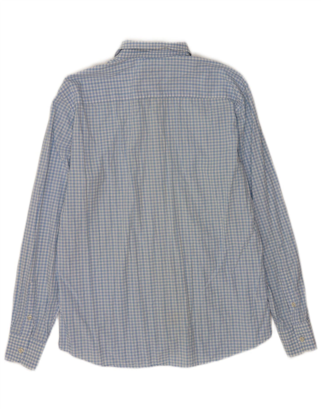 Massimo Dutti Mens Casual Fit Shirt XL Blue Gingham Cotton