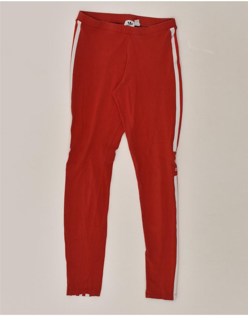 ADIDAS Womens Leggings UK 10 Small Red Cotton | Vintage Adidas | Thrift | Second-Hand Adidas | Used Clothing | Messina Hembry 