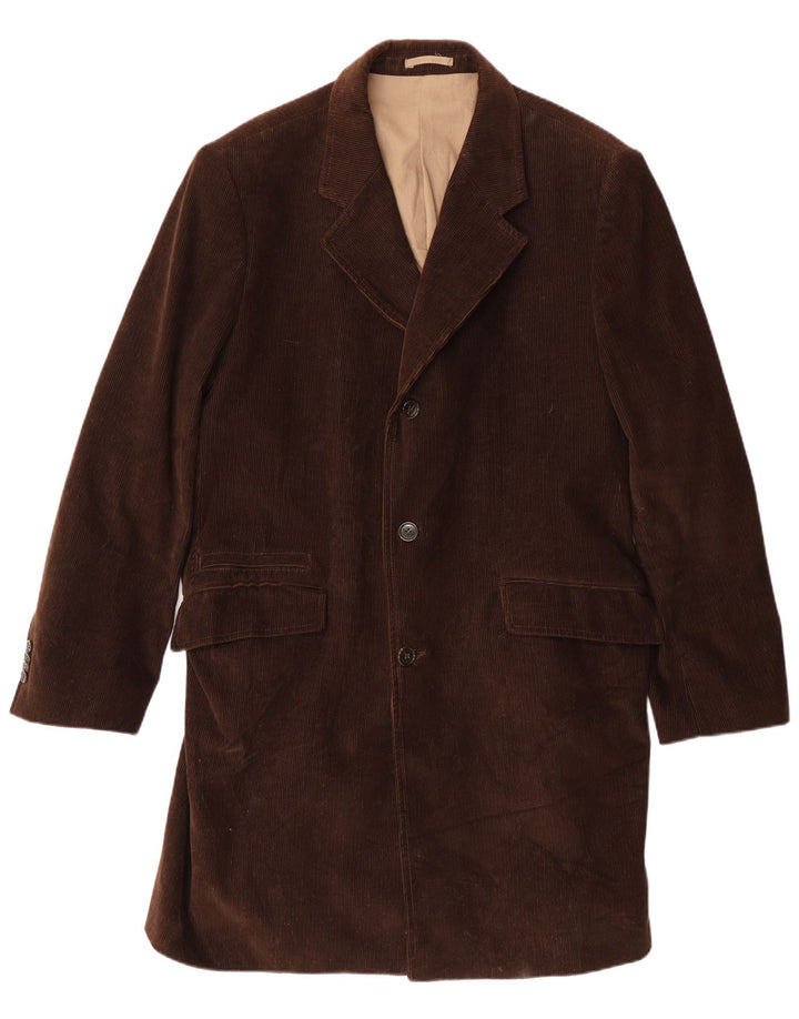 HENRY COTTONS Mens Corduroy Coat IT 56 3XL Brown Cotton