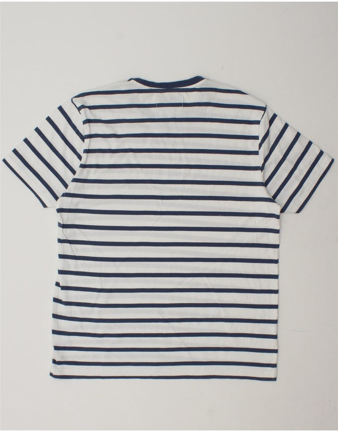 PENGUIN Mens T-Shirt Top Large White Striped Cotton Vintage Penguin and Second-Hand Penguin from Messina Hembry 