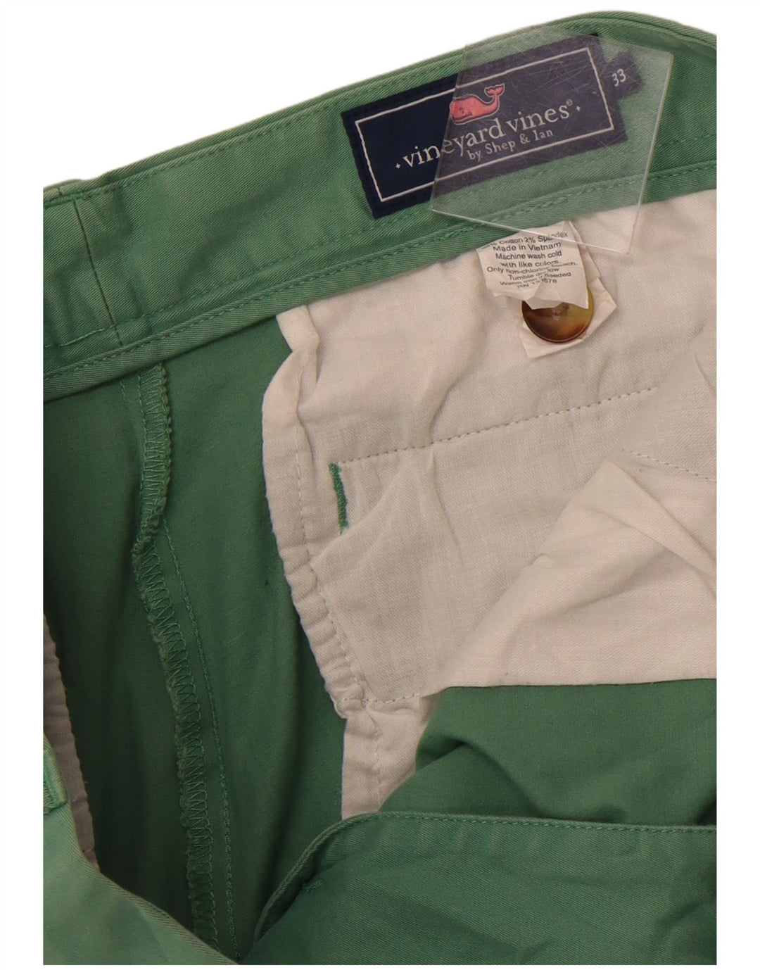 VINEYARD VINES Mens Chino Shorts W33 Medium Green Cotton