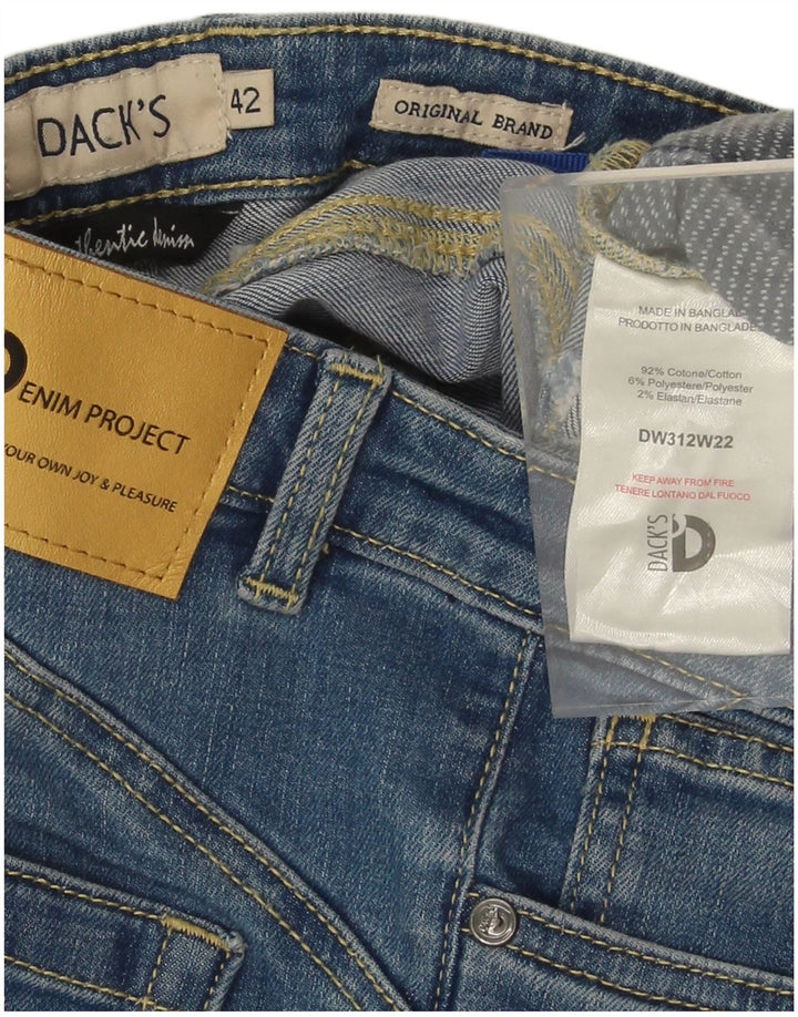 DACK'S Womens Slim Jeans IT 42 Medium W30 L28 Blue Cotton