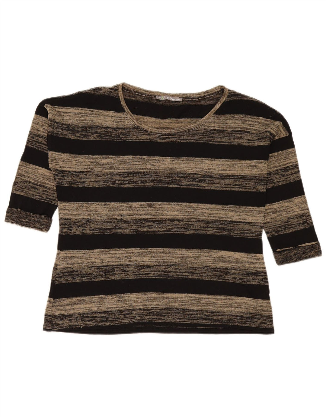 Marks & Spencer Womens Oversized Top 3/4 Sleeve UK 10 Small Grey Striped