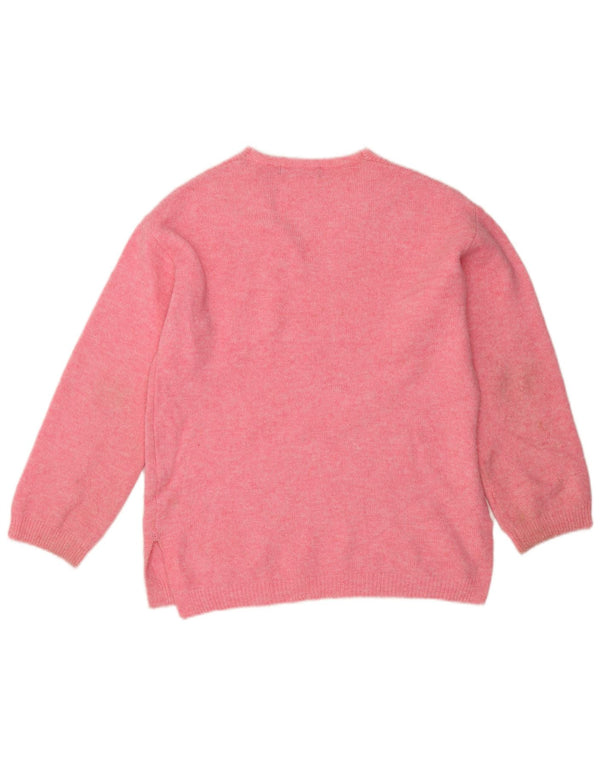Marks & Spencer Womens V-Neck Jumper Sweater UK 10 Small Pink Flecked
