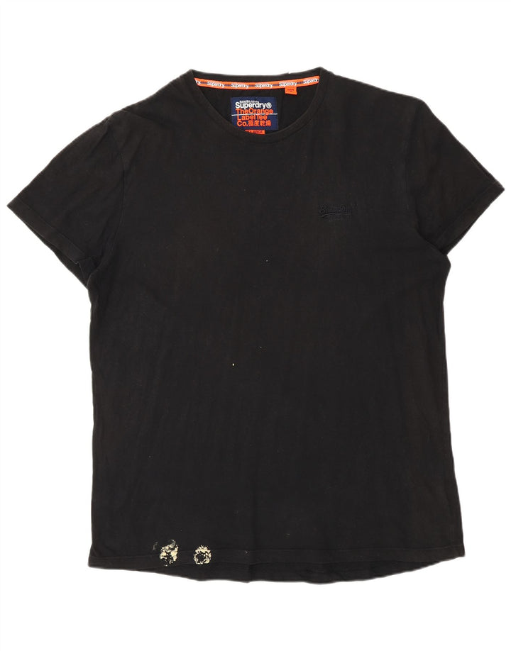 Superdry Mens T-Shirt Top XL Black Cotton