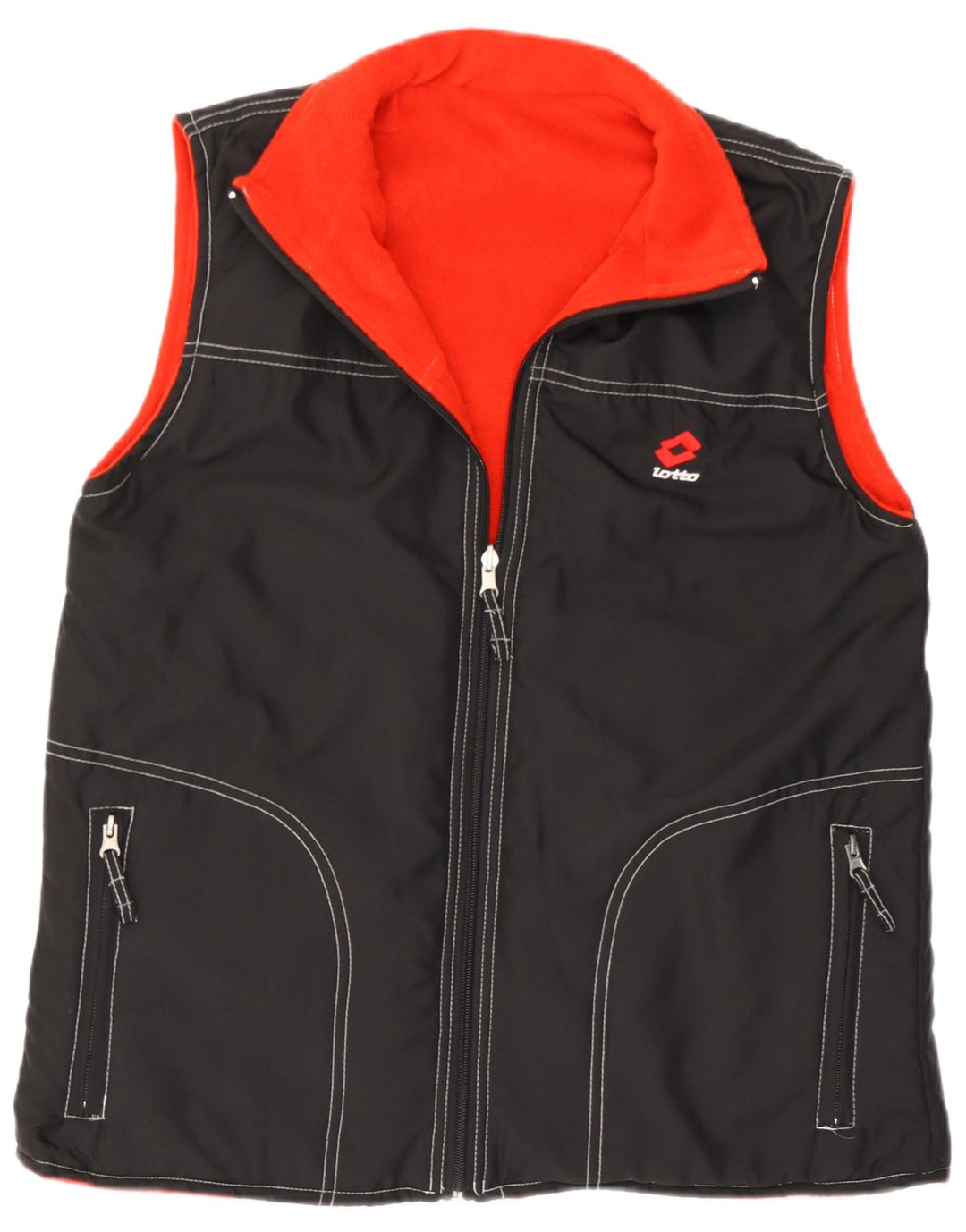 Lotto Mens Fleece Reversible Gilet Small Black Colourblock Polyester