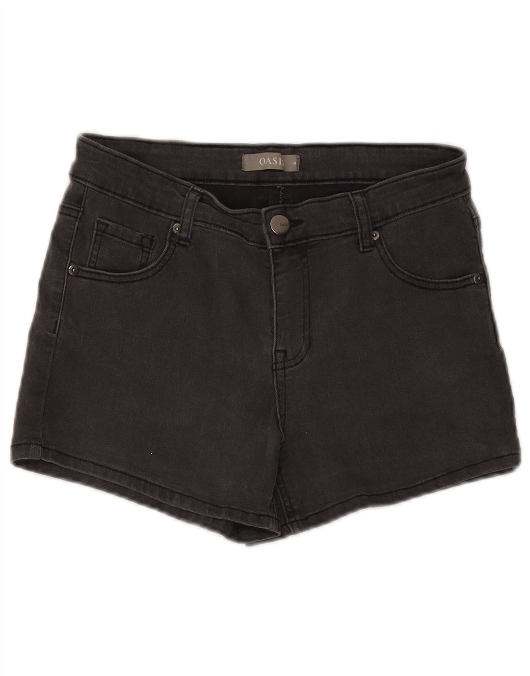 Oasis Womens Denim Shorts UK 10 Small W28 Grey Cotton
