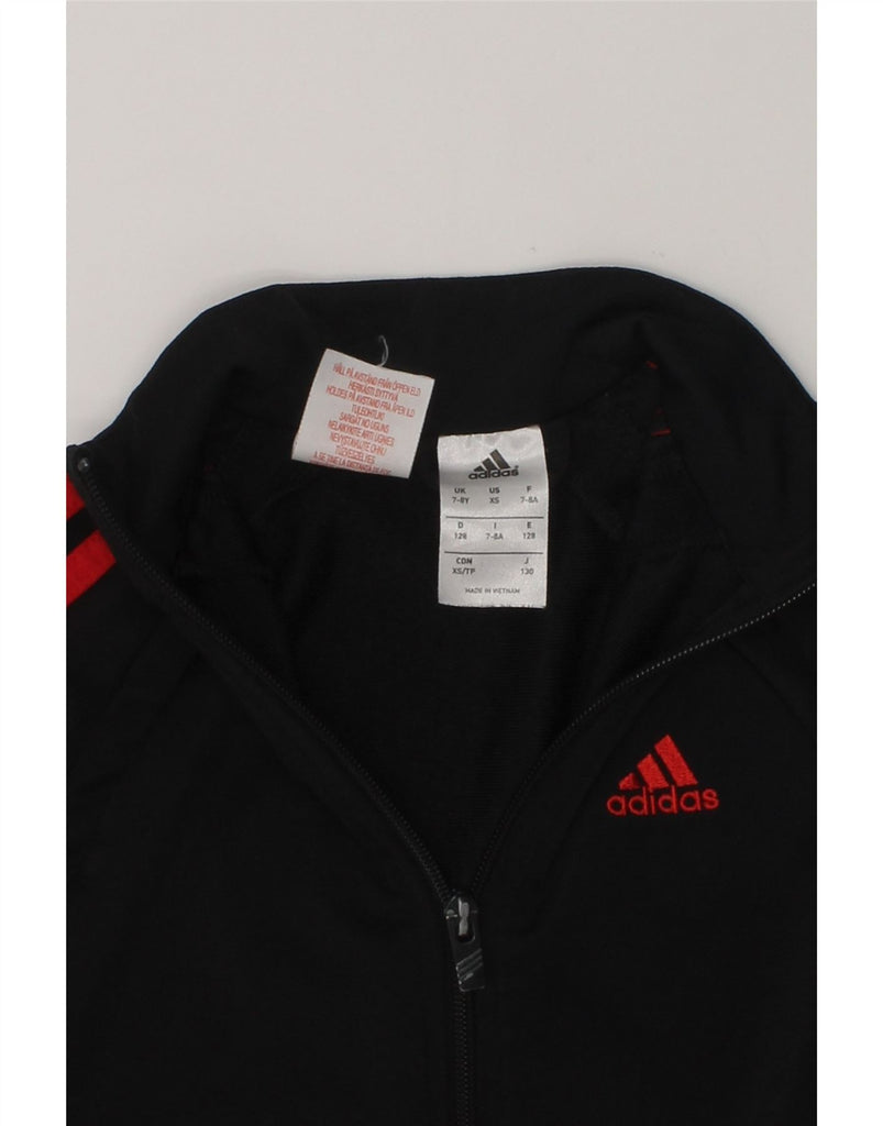 ADIDAS Boys Graphic Tracksuit Top Jacket 7-8 Years Black Colourblock | Vintage Adidas | Thrift | Second-Hand Adidas | Used Clothing | Messina Hembry 